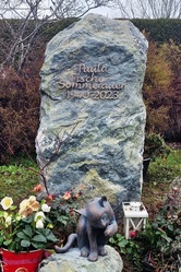 Grabstein Naturbelassen mit Bronze